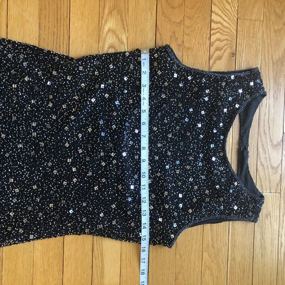 Stenay Vtg 90s Black Silk Beaded Full Length Dress Glamcore Old Money Sparkly - Picture 8 of 16